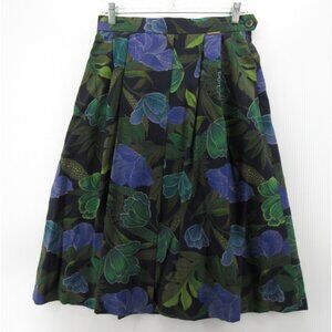 VINTAGE Geiger Skirt 40 Wool A-Line Floral Botanical Cottage US 10